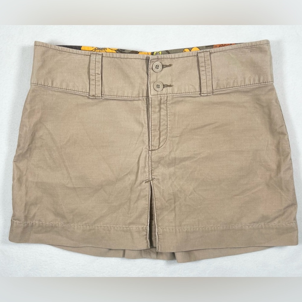 ABERCOMBIE & FITCH VTG Womens Corduroy Khaki Mini Utility Skirt 6 Y2K 90s Preppy